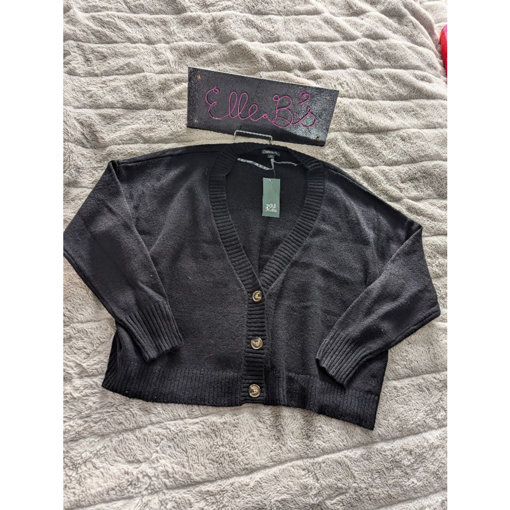 NWT Wild Fable Black Button Front Sweater XXL